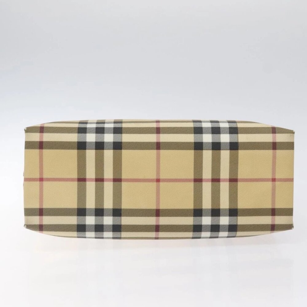 BURBERRY Nova Check Hand Bag PVC Beige Auth 120970 - Picture 5 of 16